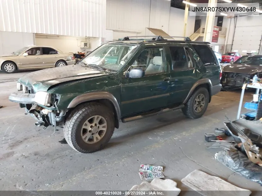 2000 Nissan Pathfinder Le/Se/Xe VIN: JN8AR07SXYW430648 Lot: 40210028