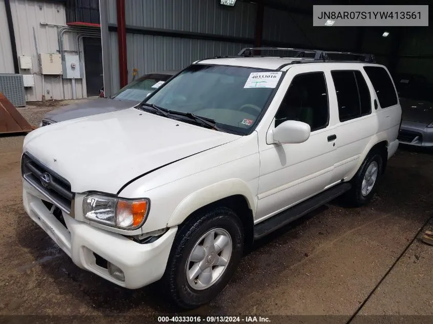 2000 Nissan Pathfinder Le/Se/Xe VIN: JN8AR07S1YW413561 Lot: 40333016