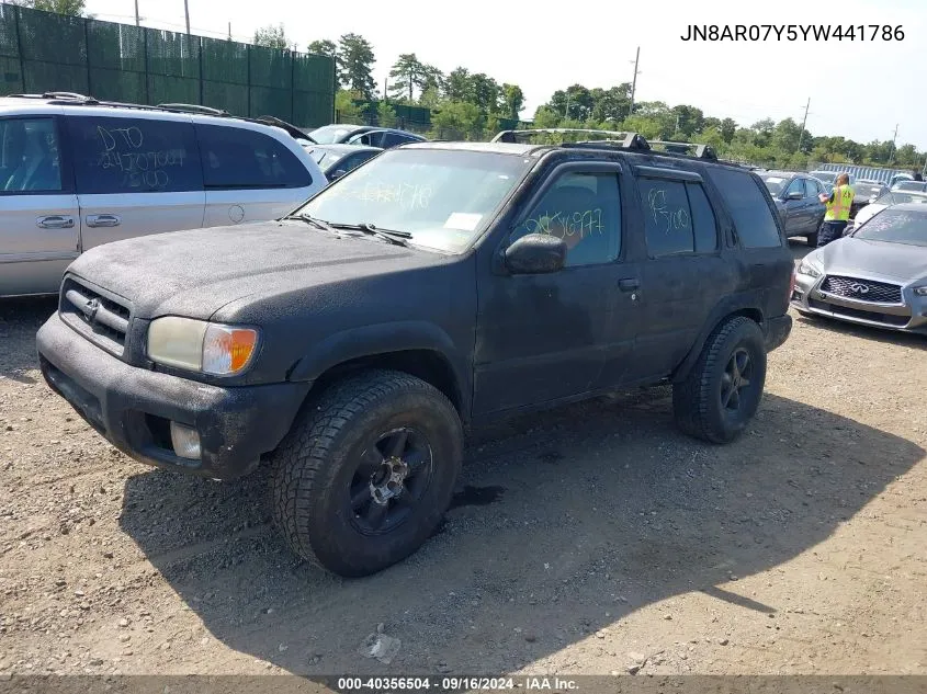 2000 Nissan Pathfinder Le/Se/Xe VIN: JN8AR07Y5YW441786 Lot: 40356504