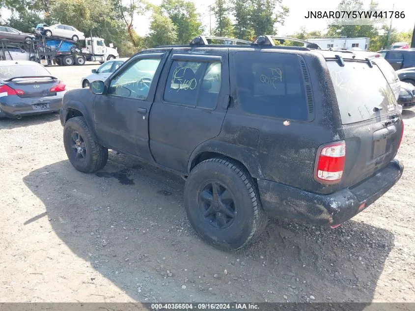 JN8AR07Y5YW441786 2000 Nissan Pathfinder Le/Se/Xe