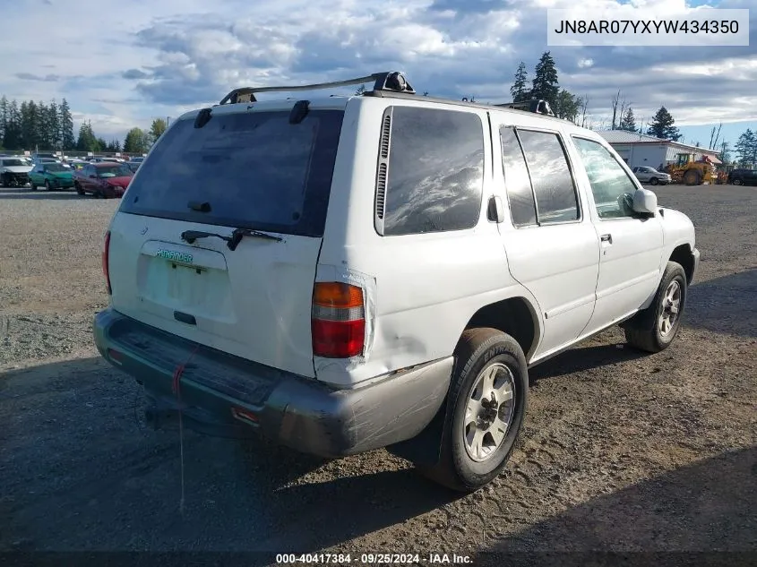 2000 Nissan Pathfinder Le/Se/Xe VIN: JN8AR07YXYW434350 Lot: 40417384