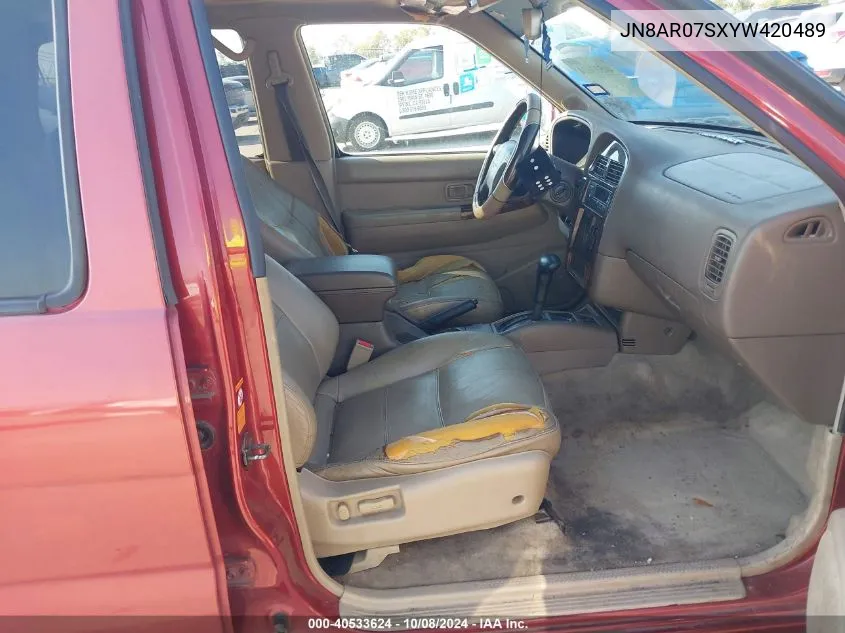 2000 Nissan Pathfinder Le/Se/Xe VIN: JN8AR07SXYW420489 Lot: 40533624