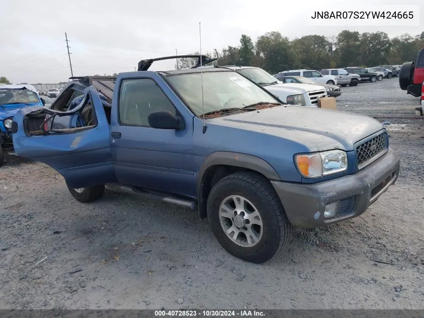 2000 Nissan Pathfinder Le/Se/Xe VIN: JN8AR07S2YW424665 Lot: 40728523