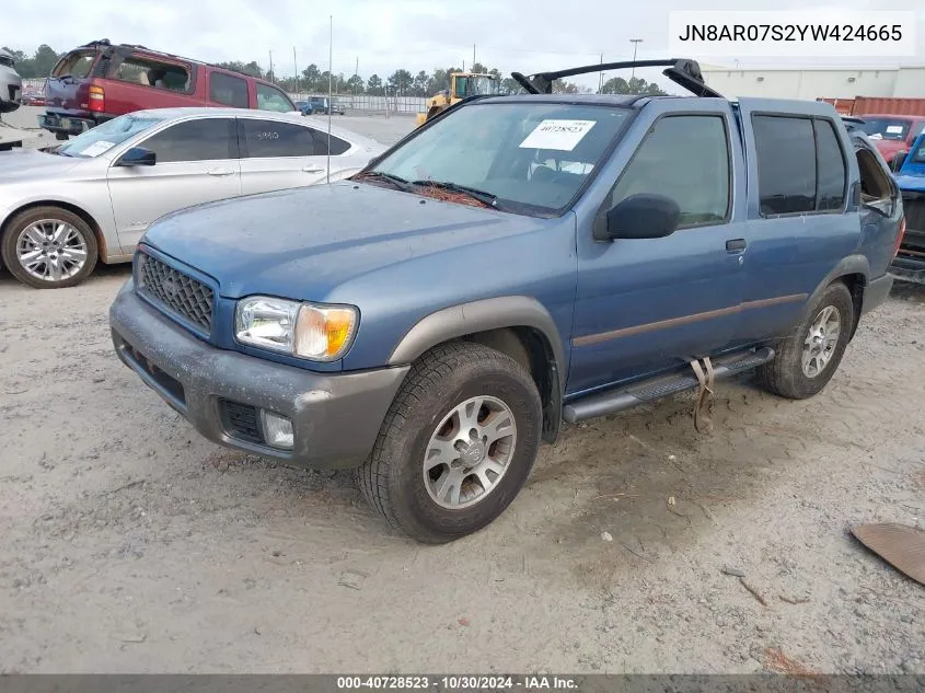 2000 Nissan Pathfinder Le/Se/Xe VIN: JN8AR07S2YW424665 Lot: 40728523