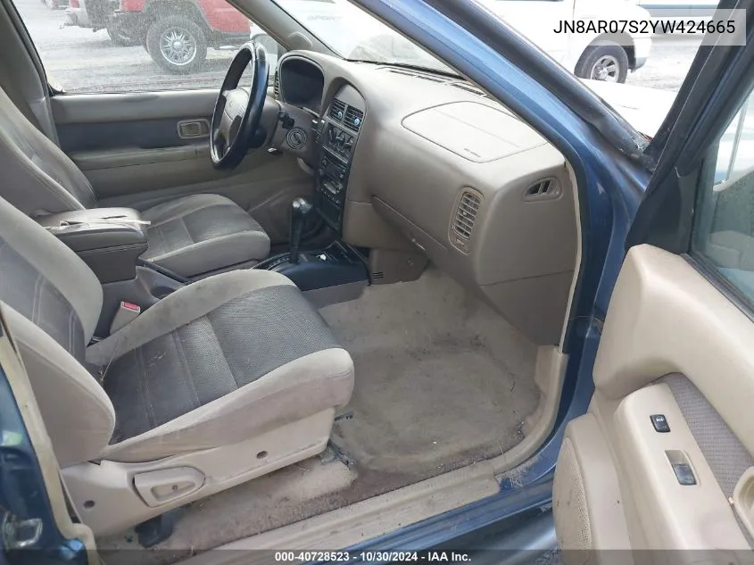 2000 Nissan Pathfinder Le/Se/Xe VIN: JN8AR07S2YW424665 Lot: 40728523