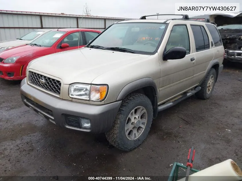 2000 Nissan Pathfinder Le/Se/Xe VIN: JN8AR07Y7YW430627 Lot: 40744399