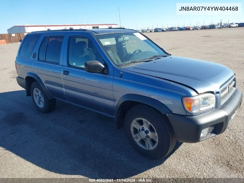 2000 Nissan Pathfinder Le/Se/Xe VIN: JN8AR07Y4YW404468 Lot: 40823643