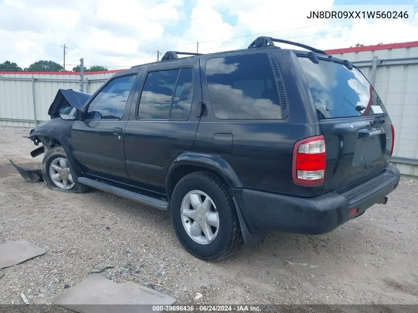 2001 Nissan Pathfinder Le VIN: JN8DR09XX1W560246 Lot: 39698436