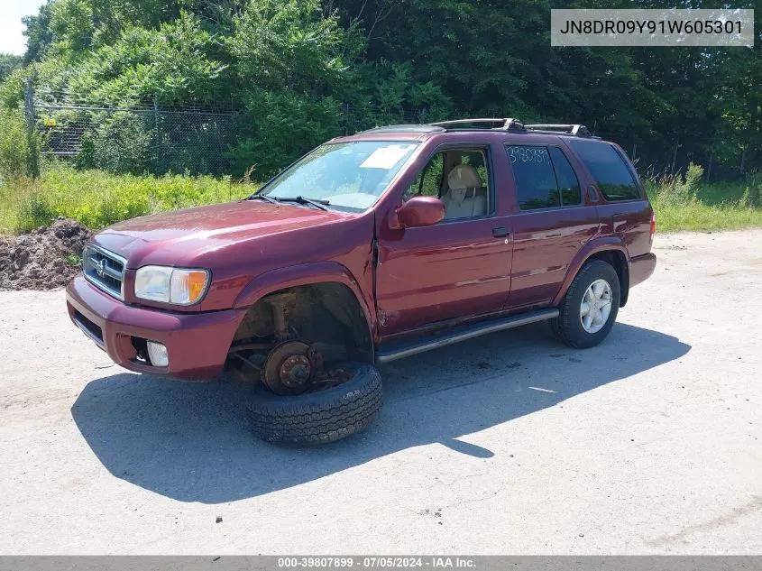 2001 Nissan Pathfinder Le VIN: JN8DR09Y91W605301 Lot: 39807899