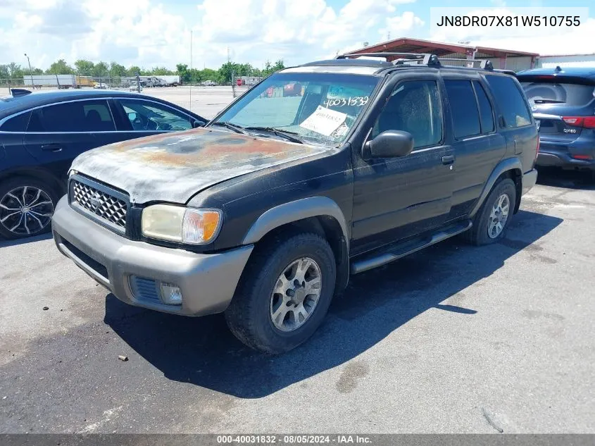 2001 Nissan Pathfinder Se VIN: JN8DR07X81W510755 Lot: 40031832