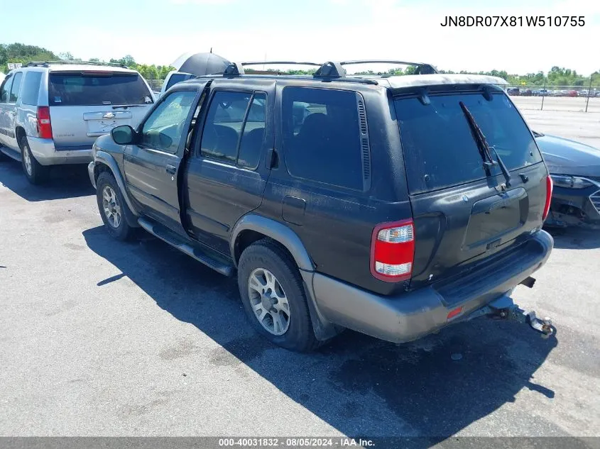 2001 Nissan Pathfinder Se VIN: JN8DR07X81W510755 Lot: 40031832