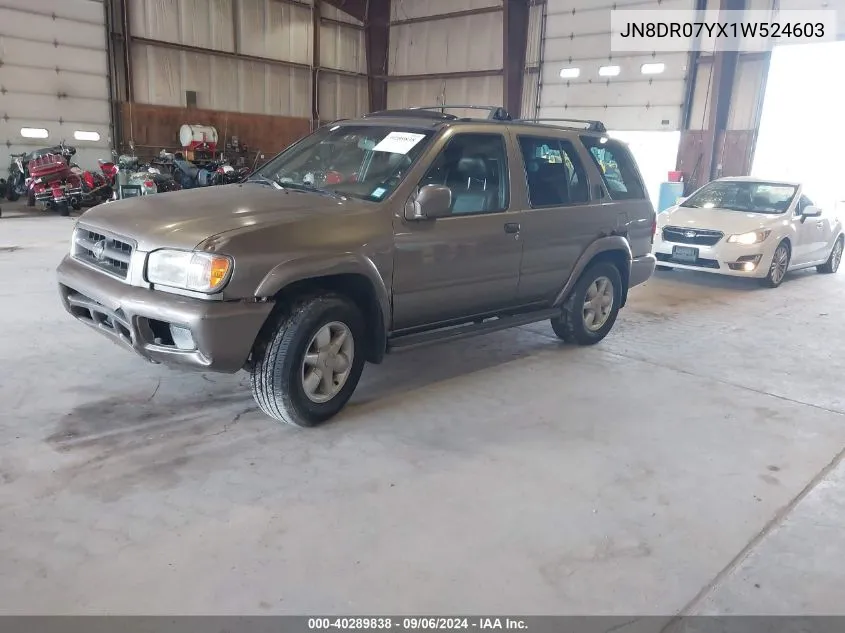 2001 Nissan Pathfinder Le VIN: JN8DR07YX1W524603 Lot: 40289838