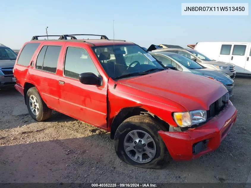 2001 Nissan Pathfinder Xe VIN: JN8DR07X11W513450 Lot: 40352225