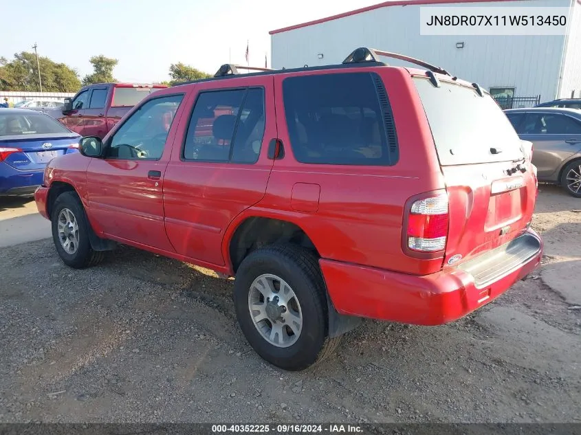 2001 Nissan Pathfinder Xe VIN: JN8DR07X11W513450 Lot: 40352225