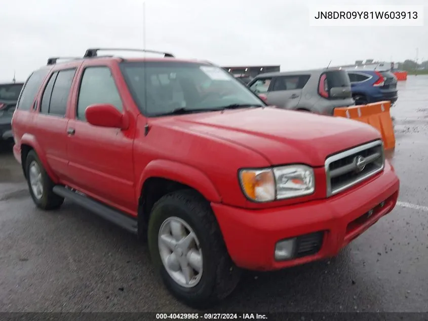 2001 Nissan Pathfinder Le VIN: JN8DR09Y81W603913 Lot: 40429965