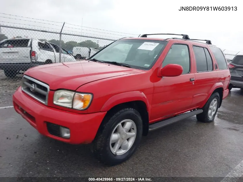 2001 Nissan Pathfinder Le VIN: JN8DR09Y81W603913 Lot: 40429965