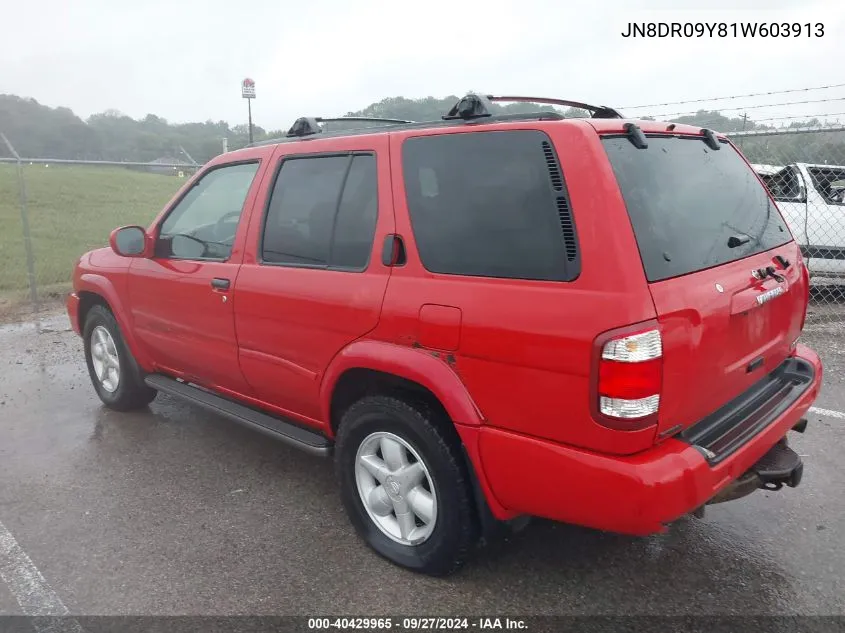 2001 Nissan Pathfinder Le VIN: JN8DR09Y81W603913 Lot: 40429965