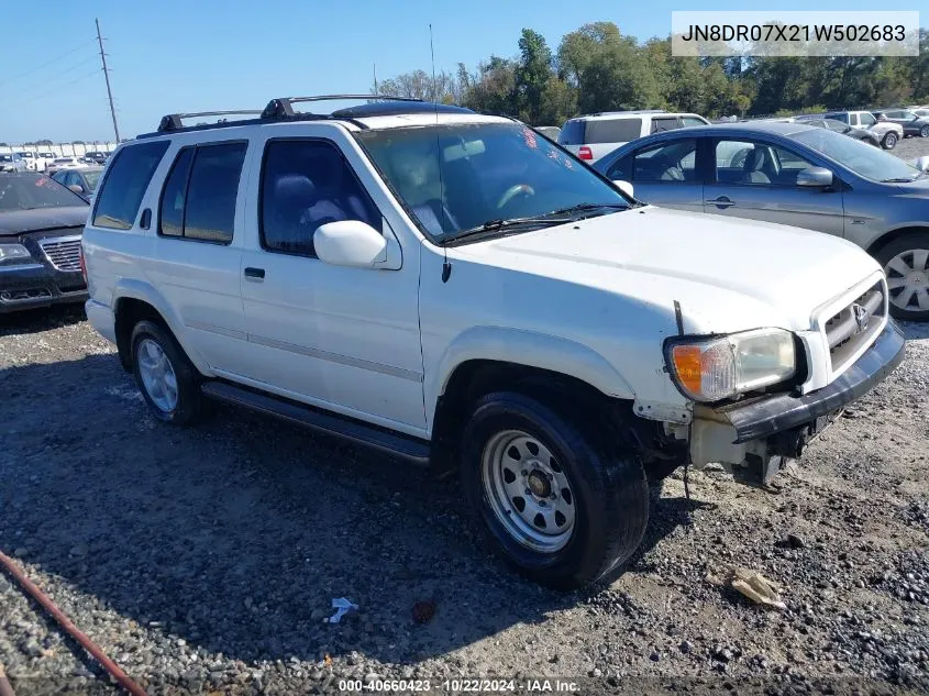 2001 Nissan Pathfinder Le VIN: JN8DR07X21W502683 Lot: 40660423