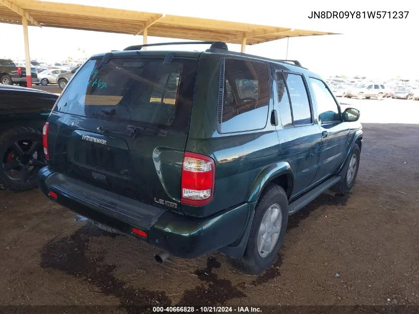 2001 Nissan Pathfinder Le VIN: JN8DR09Y81W571237 Lot: 40666828