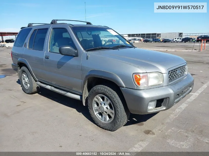 2001 Nissan Pathfinder VIN: JN8D09Y91W570517 Lot: 40683152