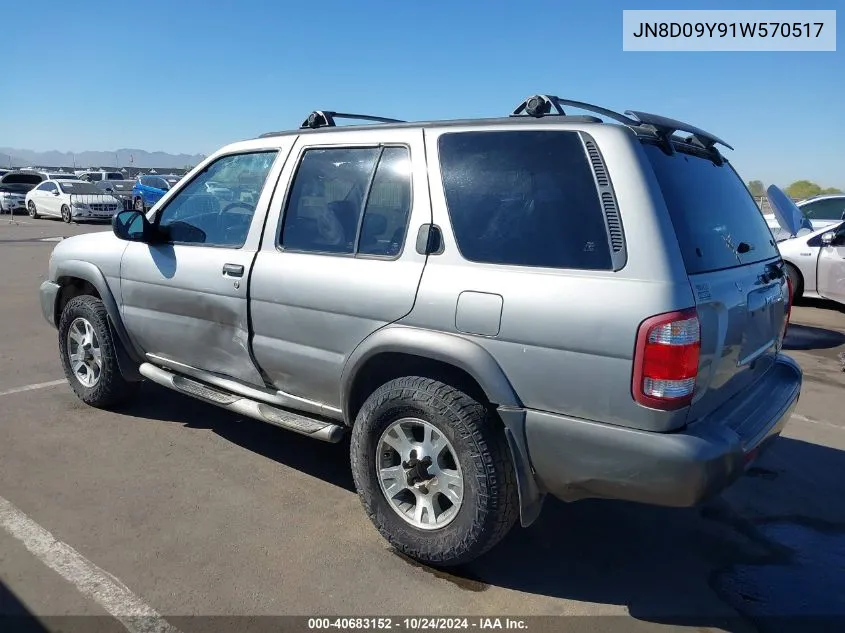 2001 Nissan Pathfinder VIN: JN8D09Y91W570517 Lot: 40683152