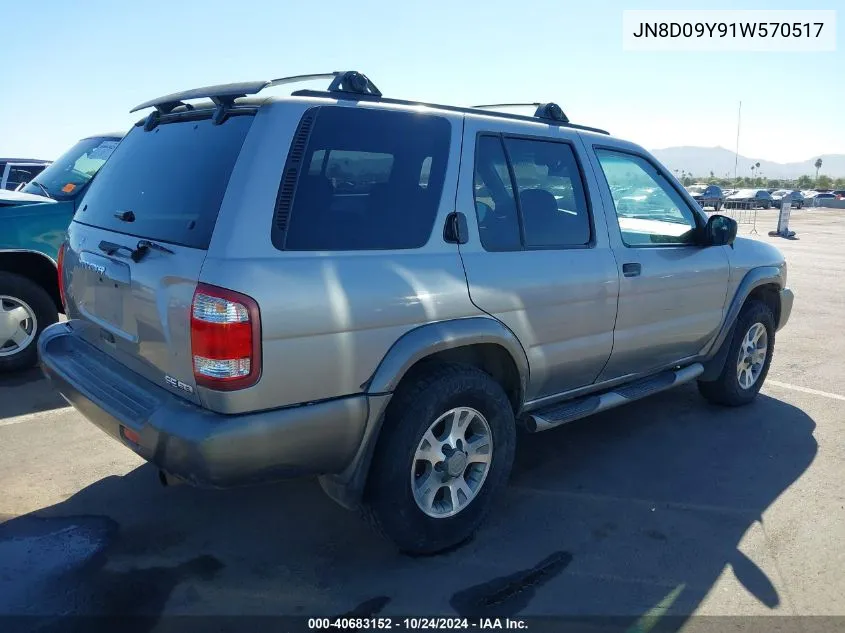 2001 Nissan Pathfinder VIN: JN8D09Y91W570517 Lot: 40683152