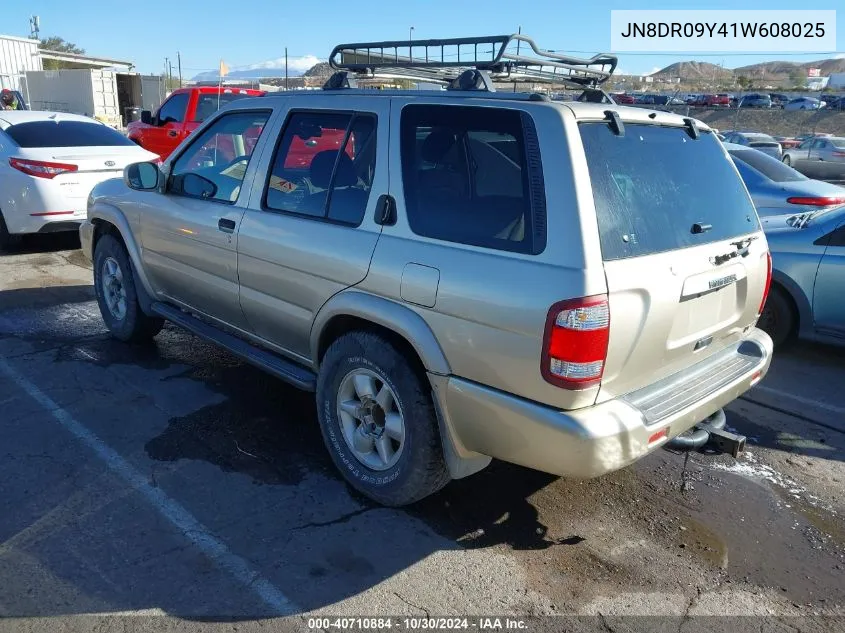 2001 Nissan Pathfinder Le VIN: JN8DR09Y41W608025 Lot: 40710884