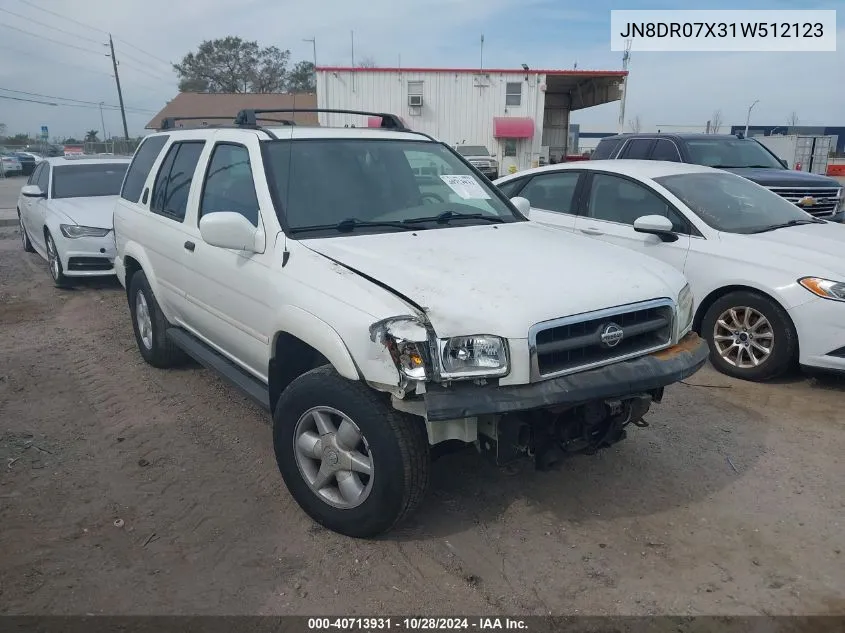 2001 Nissan Pathfinder Le VIN: JN8DR07X31W512123 Lot: 40713931