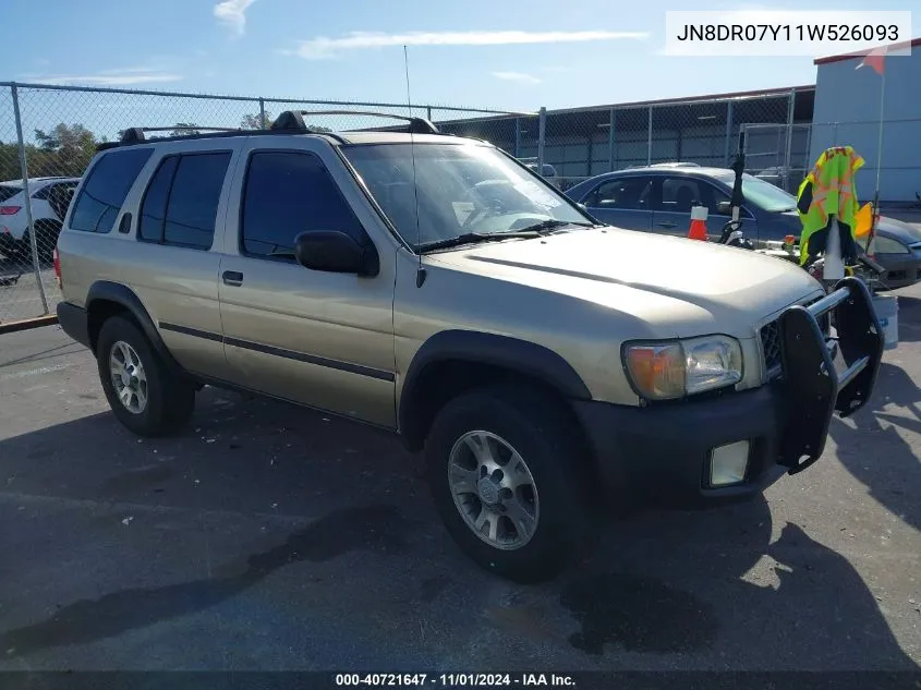 2001 Nissan Pathfinder Se VIN: JN8DR07Y11W526093 Lot: 40721647