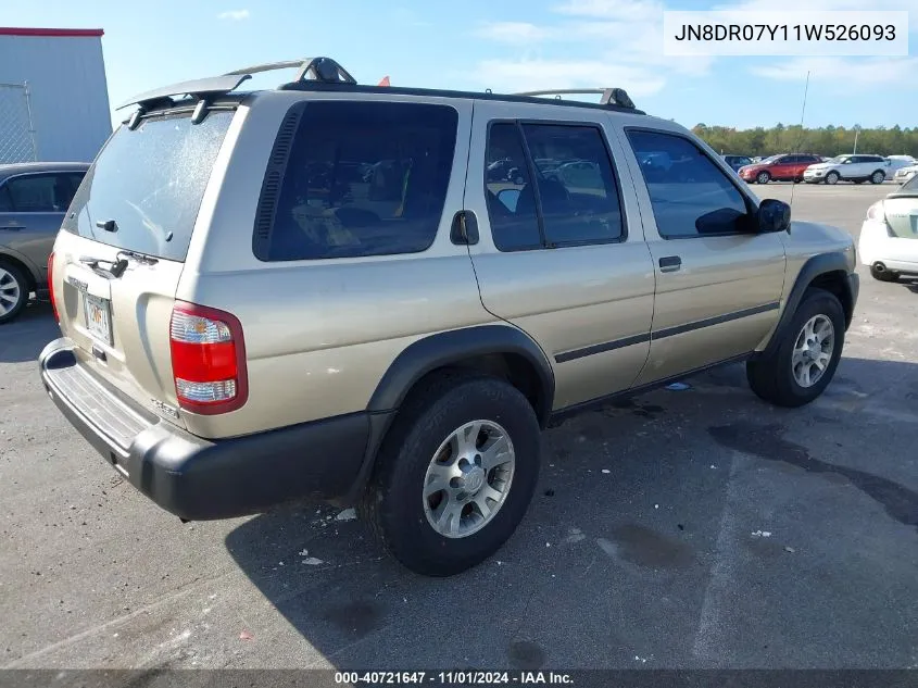 2001 Nissan Pathfinder Se VIN: JN8DR07Y11W526093 Lot: 40721647