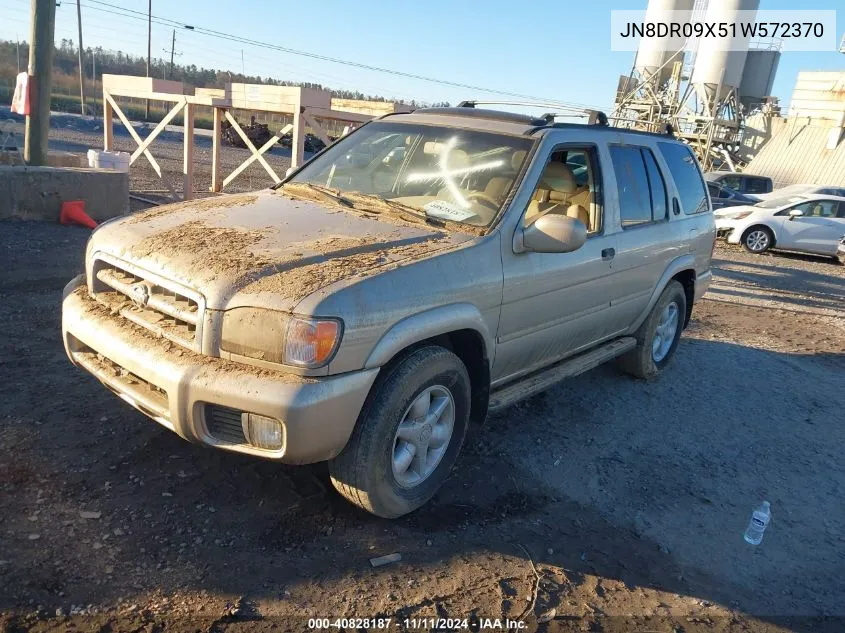 2001 Nissan Pathfinder Le VIN: JN8DR09X51W572370 Lot: 40828187