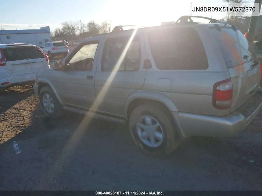 2001 Nissan Pathfinder Le VIN: JN8DR09X51W572370 Lot: 40828187