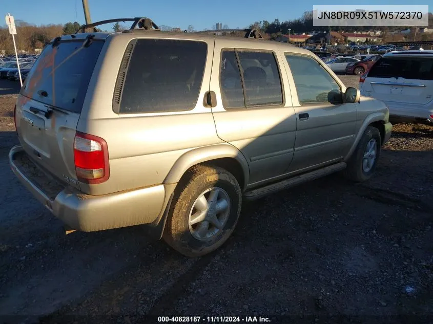 2001 Nissan Pathfinder Le VIN: JN8DR09X51W572370 Lot: 40828187