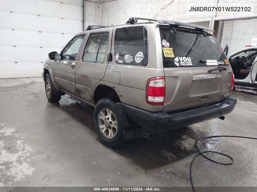 2001 Nissan Pathfinder Se VIN: JN8DR07Y01W522102 Lot: 40834988