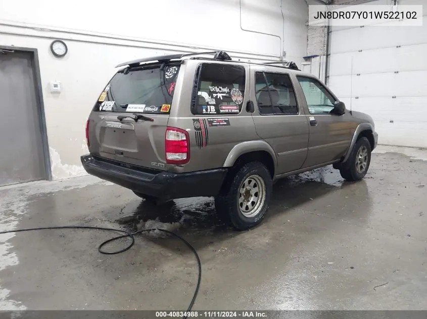 2001 Nissan Pathfinder Se VIN: JN8DR07Y01W522102 Lot: 40834988