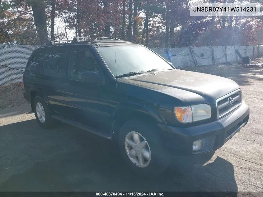 2001 Nissan Pathfinder Le/Se/Xe VIN: JN8DR07Y41W514231 Lot: 40870494