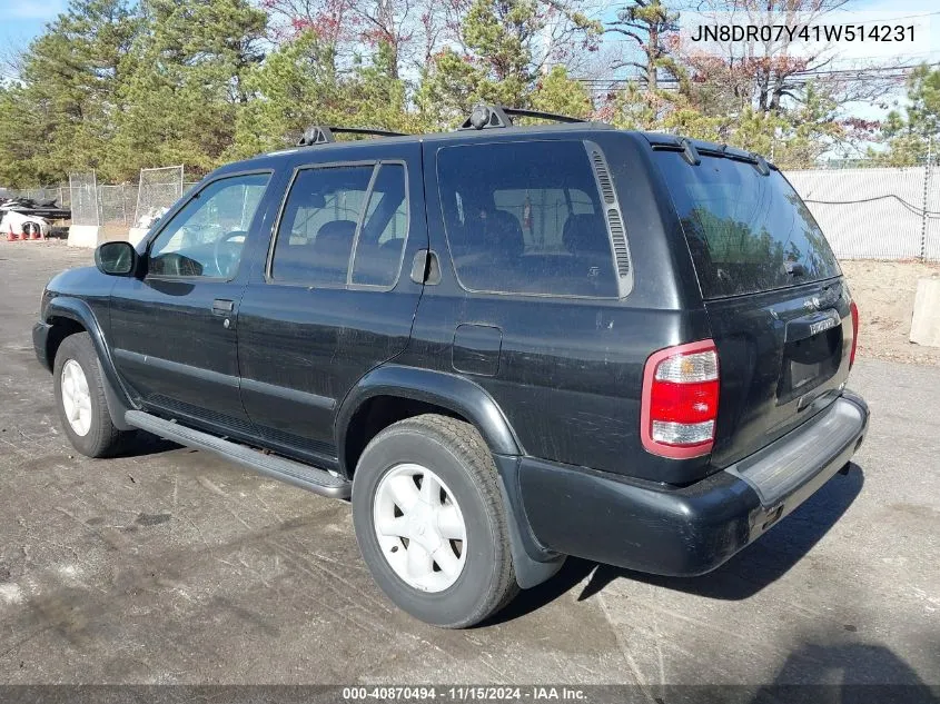 2001 Nissan Pathfinder Le/Se/Xe VIN: JN8DR07Y41W514231 Lot: 40870494