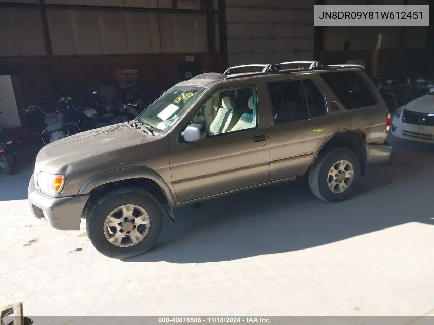 2001 Nissan Pathfinder Se VIN: JN8DR09Y81W612451 Lot: 40878586