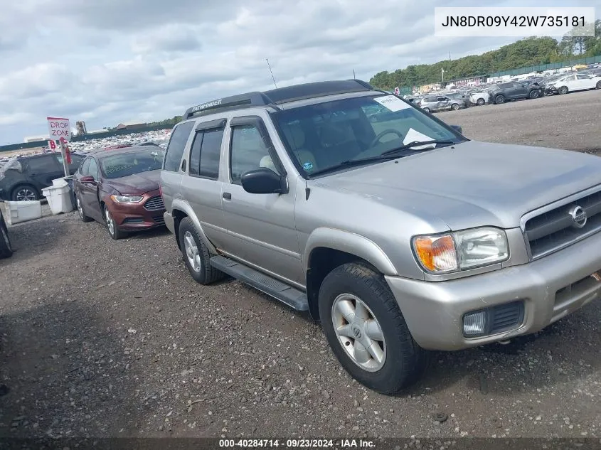 2002 Nissan Pathfinder Se VIN: JN8DR09Y42W735181 Lot: 40284714