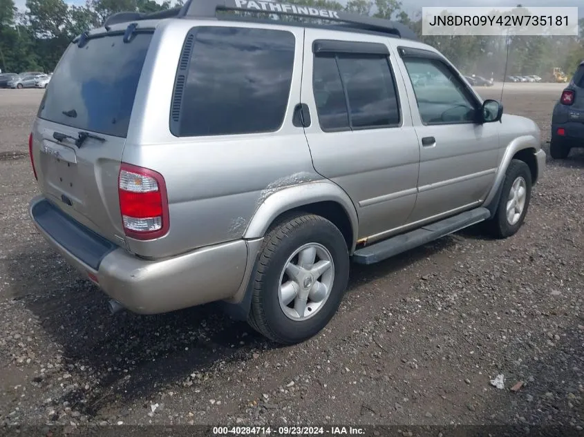 2002 Nissan Pathfinder Se VIN: JN8DR09Y42W735181 Lot: 40586238