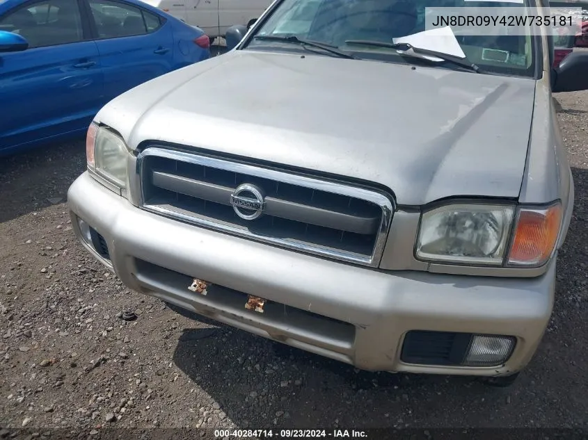 2002 Nissan Pathfinder Se VIN: JN8DR09Y42W735181 Lot: 40586238