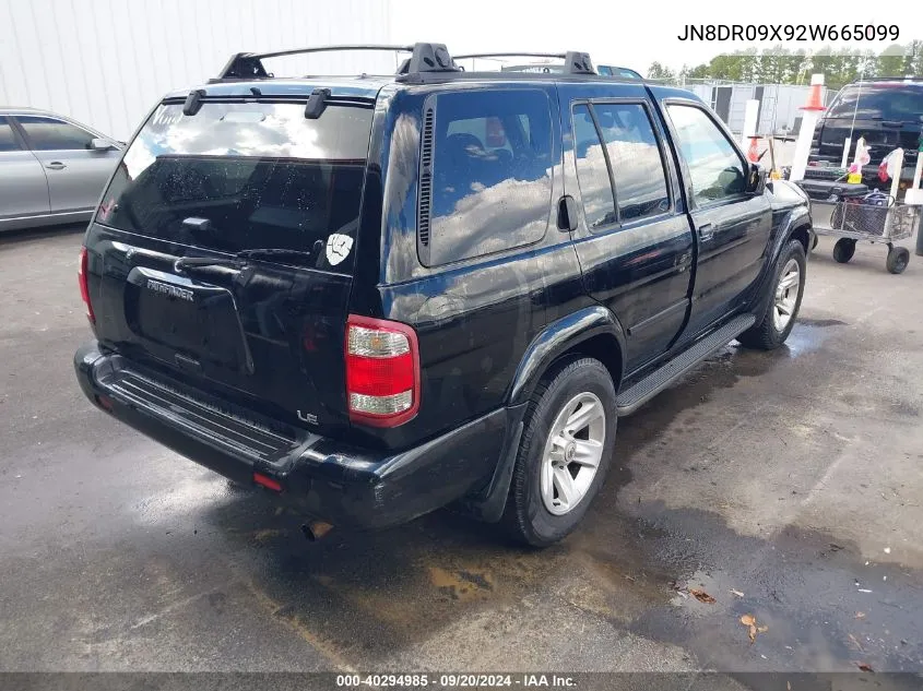 2002 Nissan Pathfinder Le VIN: JN8DR09X92W665099 Lot: 40294985