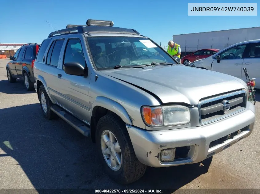 2002 Nissan Pathfinder Se VIN: JN8DR09Y42W740039 Lot: 40422570