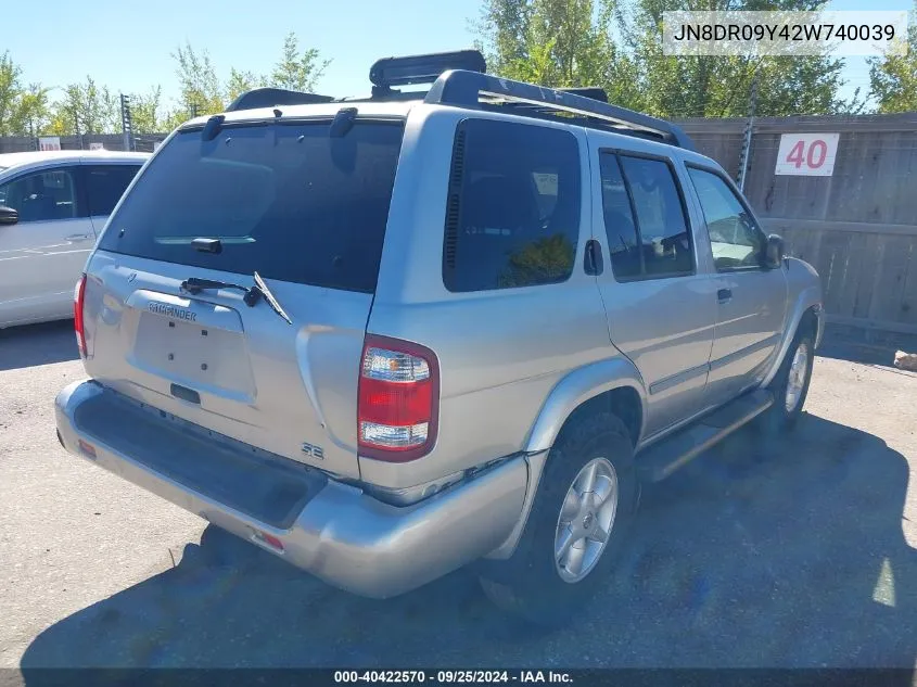 2002 Nissan Pathfinder Se VIN: JN8DR09Y42W740039 Lot: 40422570