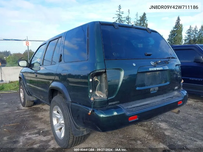 2002 Nissan Pathfinder Se VIN: JN8DR09Y42W711186 Lot: 40441384