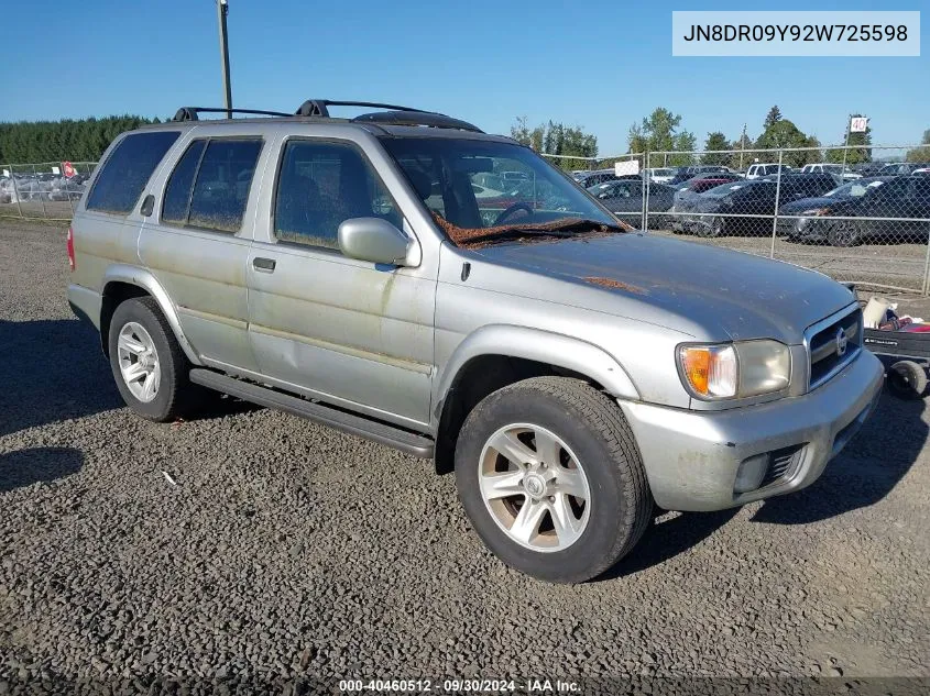 2002 Nissan Pathfinder Le/Se VIN: JN8DR09Y92W725598 Lot: 40460512