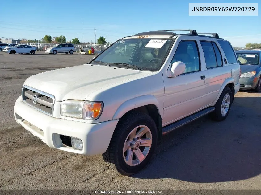 2002 Nissan Pathfinder Le VIN: JN8DR09Y62W720729 Lot: 40522826