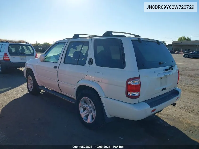 2002 Nissan Pathfinder Le VIN: JN8DR09Y62W720729 Lot: 40522826