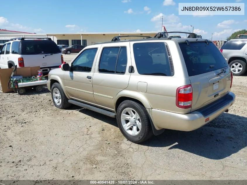 2002 Nissan Pathfinder Le VIN: JN8DR09X52W657386 Lot: 40541428