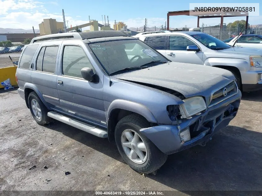 2002 Nissan Pathfinder Se VIN: JN8DR09Y32W705881 Lot: 40683419